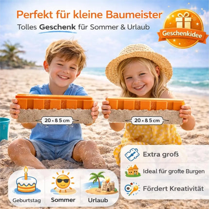 Sandspielzeug Set für Kinder – Sandkastenspielzeug mit Sandförmchen, Schaufel, Rechen & Sieben für Jungen & Mädchen (4 teilig)