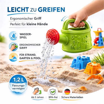 Sandspielzeug Set für Kinder – Sandkastenspielzeug mit Sandförmchen, Schaufel, Rechen & Sieben für Jungen & Mädchen (9 teilig mit Mühle)