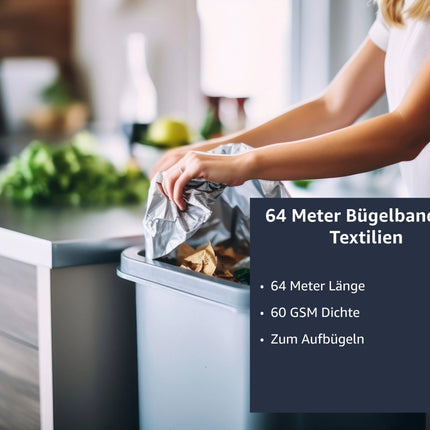 Saumband 30 meter - Bügelband zum Aufbügeln & kürzen von Textilien - Kleidung - Gardinen - waschfest