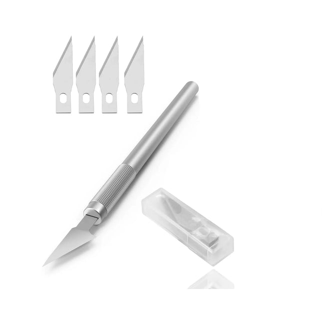 Scalpel Knife Premium Skalpell Set inkl. 10x Ersatzklingen - Bastelmesser extra scharf - für präzises Basteln & Modellbau