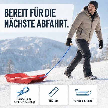Schlittenseil - Zugseil für Schlitten 150 cm - mit Schlaufe Aus Holz – Detailansicht 4
