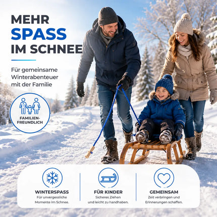 Schlittenseil blau Seil Zugseil 1,50 mtr - 150 cm Schlaufe Griff Kordel Leine Zugleine für Schlitten & Bonb & Rodeln