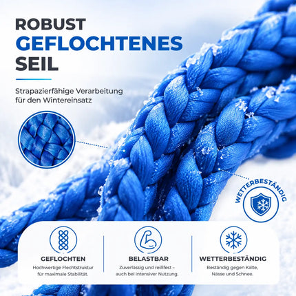 Schlittenseil blau Seil Zugseil 1,50 mtr - 150 cm Schlaufe Griff Kordel Leine Zugleine für Schlitten & Bonb & Rodeln