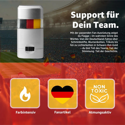 Schminkstift Deutschland Fan schwarz, rot, gelb (Gold), als Deko, Dekoration, Partydeko für Fußball