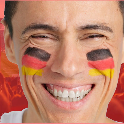 Schminkstift Deutschland Fan schwarz, rot, gelb (Gold), als Deko, Dekoration, Partydeko für Fußball
