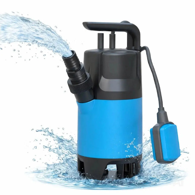 Schmutzwasserpumpe 400 Watt 7500 l/h – Tauchpumpe flachsaugend für Überschwemmung & Hochwasser