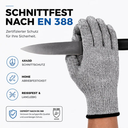 Schnittschutzhandschuhe EN 388 - Unisex Größe 10 - Schnittfeste Handschuhe & Küchenhandschuhe