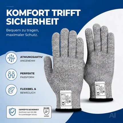 Schnittschutzhandschuhe EN 388 - Unisex Größe 10 - Schnittfeste Handschuhe & Küchenhandschuhe
