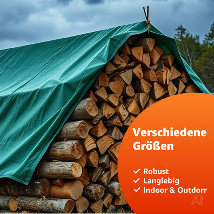 Schutzplane 150 g/m² grün - Allzweck Plane & Gartenplane - wasserdichte Plane mit Ösen, Bauplane & Zeltplane für Camping & Garten