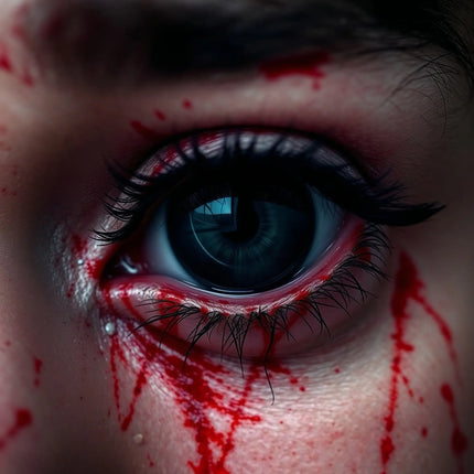 Schwarz Farbige & Geprüfte Kontaktlinsen - Grußlige Tageslinsen für Halloween & Fasching - ohne Stärke - Vampir & Dracula (Schwarz, 1 Paar / 2 Stück)