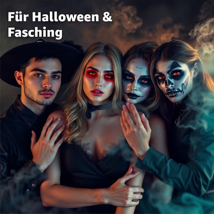 Schwarz Farbige & Geprüfte Kontaktlinsen - Grußlige Tageslinsen für Halloween & Fasching - ohne Stärke - Vampir & Dracula (Schwarz)