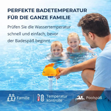 Schwimmendes Pool Thermometer – Wasserthermometer für Pool, Whirlpool & Schwimmbad mit präziser Temperaturmessung (Fisch)