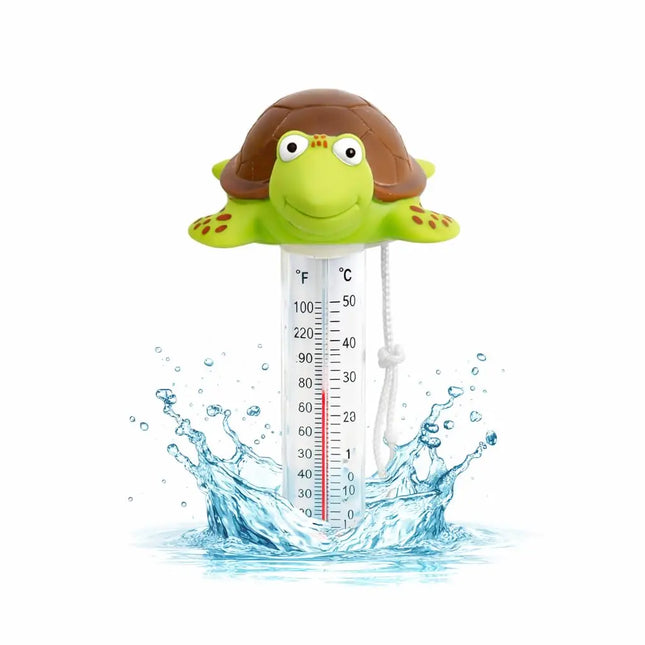 Schwimmendes Pool Thermometer – Wasserthermometer für Pool, Whirlpool & Schwimmbad mit präziser Temperaturmessung (Schildkröte)