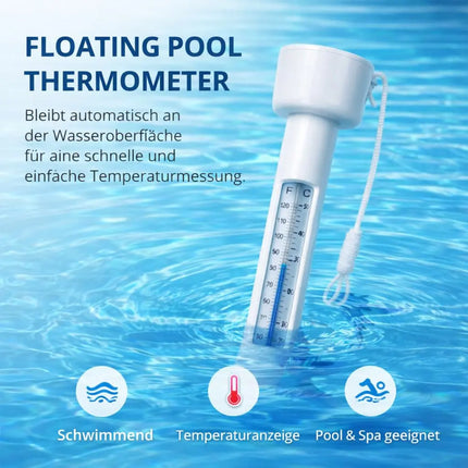 Schwimmendes Pool Thermometer – Wasserthermometer für Pool, Whirlpool & Schwimmbad mit präziser Temperaturmessung (Standard)