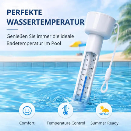 Schwimmendes Pool Thermometer – Wasserthermometer für Pool, Whirlpool & Schwimmbad mit präziser Temperaturmessung (Standard)