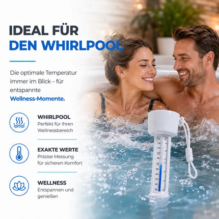 Schwimmendes Pool Thermometer – Wasserthermometer für Pool, Whirlpool & Schwimmbad mit präziser Temperaturmessung (Standard)