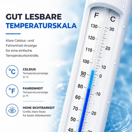 Schwimmendes Pool Thermometer – Wasserthermometer für Pool, Whirlpool & Schwimmbad mit präziser Temperaturmessung (Standard)
