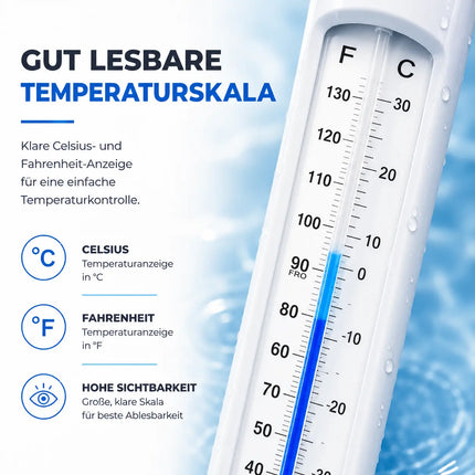 Schwimmendes Pool Thermometer – Wasserthermometer für Pool, Whirlpool & Schwimmbad mit präziser Temperaturmessung (Standard)