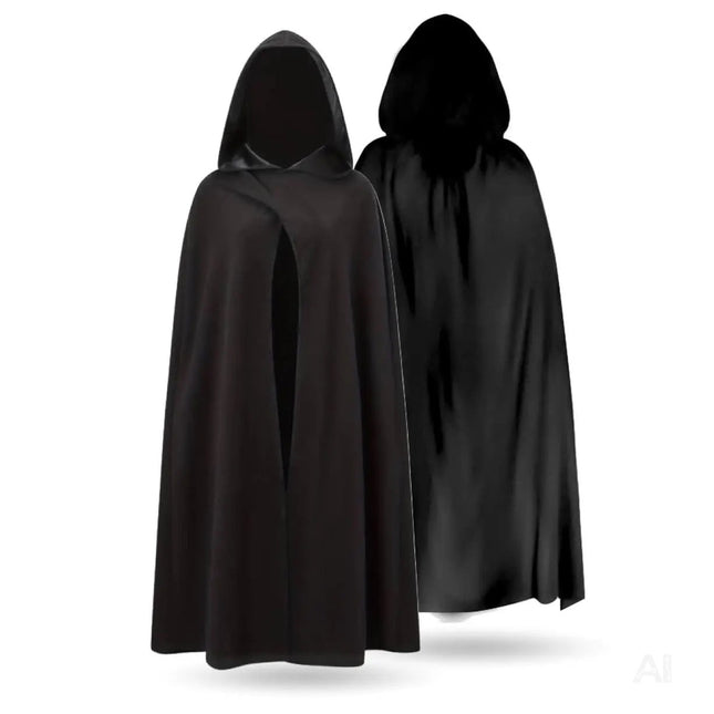 Vampir Halloween Kostüm schwarz Verkleidung für Kinder & Erwachsene - Umhang mit Kapuze
