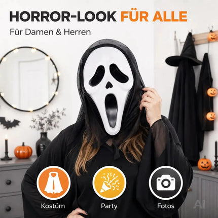 Scream Maske Kostümmaske - für Herren & Damen als Kostüm für Halloween