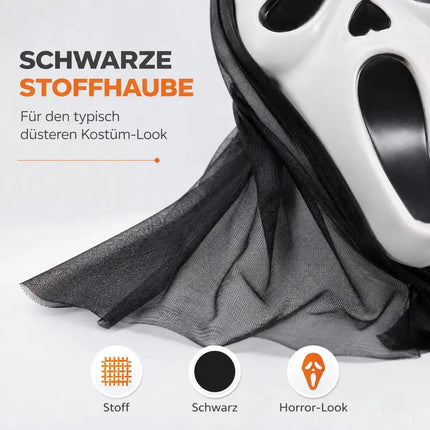 Scream Maske Kostümmaske - für Herren & Damen als Kostüm für Halloween