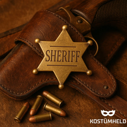 Sheriff Marke – Western Abzeichen für Gesetzeshüter- & Cowboykostüme - Fasching