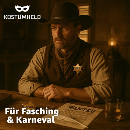 Sheriff Marke – Western Abzeichen für Gesetzeshüter- & Cowboykostüme - Fasching