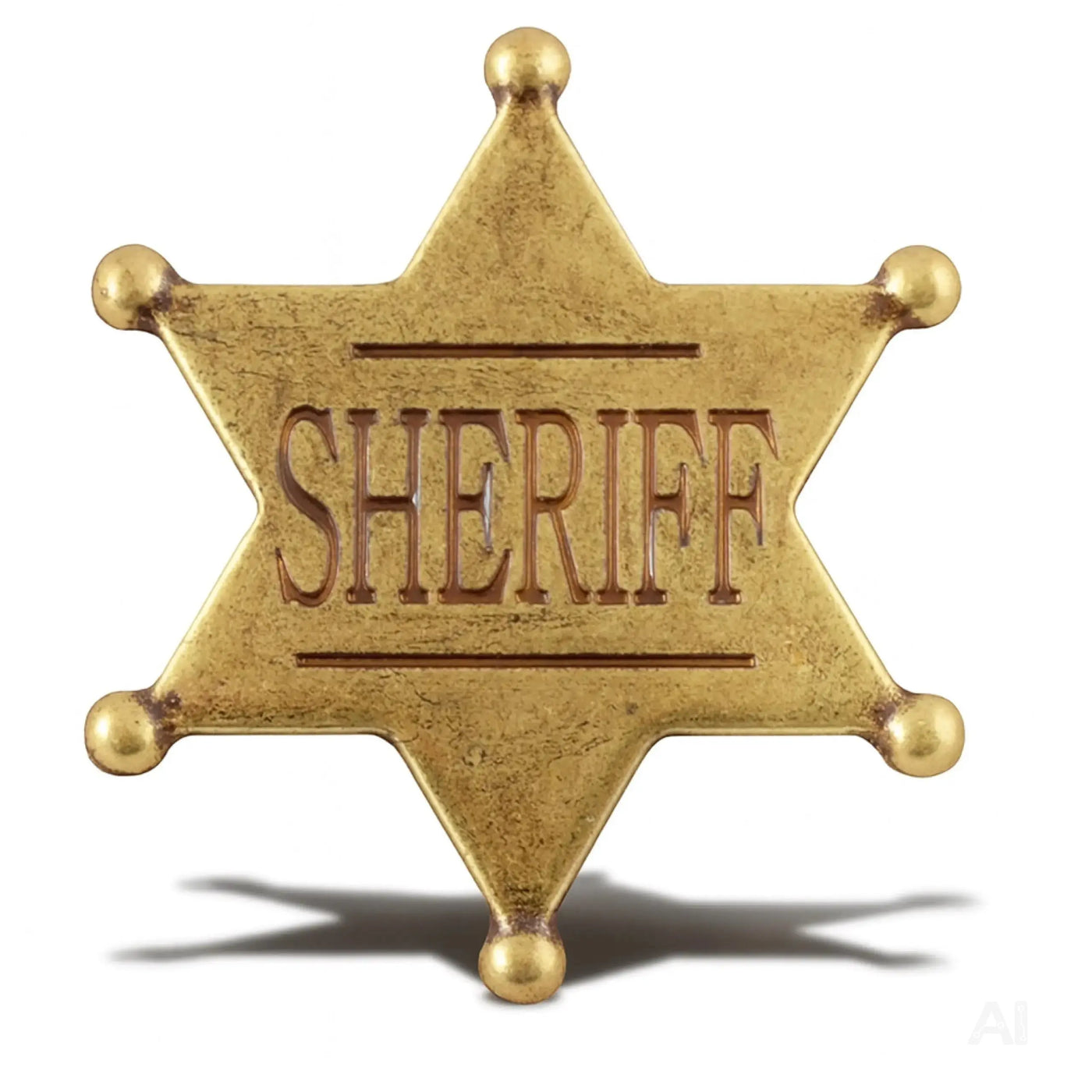 Sheriff Western Abzeichen gold – Cowboy Kostüm für Fasching & Karneval