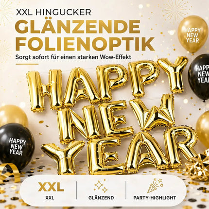 Silvester Deko XXL Set - 2026 - mit über 50 Teilen wie XXL Happy new year Ballon, Luftschlangen – Detailansicht 7