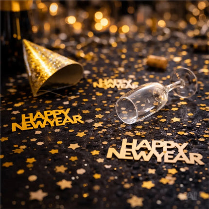 Silvester Dekoration Set - 2026 - Neujahrsdeko mit Ballon, Luftschlangen, Konfetti uvm - Happy New Year - Deko zu Neujahr New Year Decoration