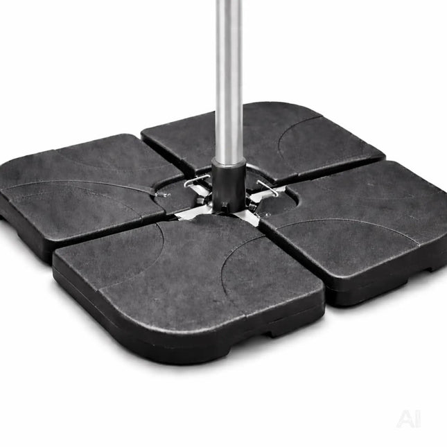 Sonnenschirmständer für Ampelschirme – Schirmgewichte für Bodenkreuz aus Kunststoff, stabiler