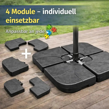 Sonnenschirmständer für Ampelschirme – befüllbare Schirmgewichte für Bodenkreuz aus Kunststoff – Detailansicht 4