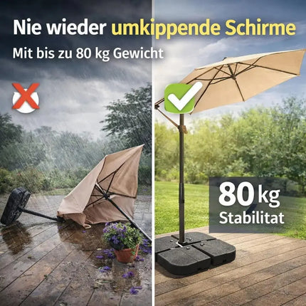 Sonnenschirmständer für Ampelschirme – befüllbare Schirmgewichte für Bodenkreuz aus Kunststoff – Detailansicht 6