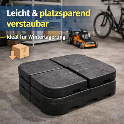 Sonnenschirmständer für Ampelschirme – befüllbare Schirmgewichte für Bodenkreuz aus Kunststoff – Detailansicht 7