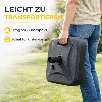 Sonnenschirmständer für Ampelschirme – befüllbare Schirmgewichte für Bodenkreuz aus Kunststoff & stabile Sonnenschirmständer (Einteilig bis 22 kg)