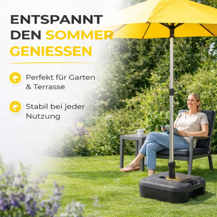 Sonnenschirmständer für Ampelschirme – befüllbare Schirmgewichte für Bodenkreuz aus Kunststoff & stabile Sonnenschirmständer (Einteilig bis 22 kg)