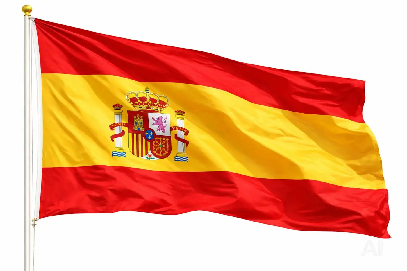 Spanien Flagge 90x150 cm – WM 2026 Weltmeisterschaft Fahne Fanartikel aus strapazierfähigem Polyester mit Metallösen