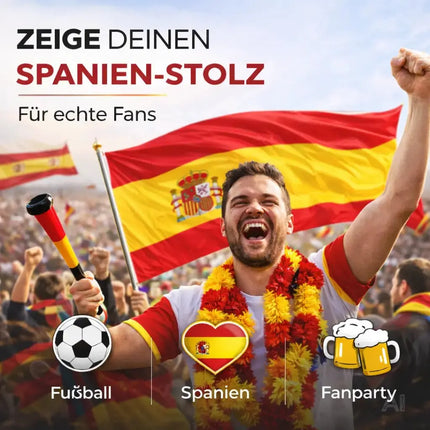 Spanien Flagge 90x150 cm – WM 2026 Weltmeisterschaft Fahne Fanartikel aus strapazierfähigem Polyester mit Metallösen