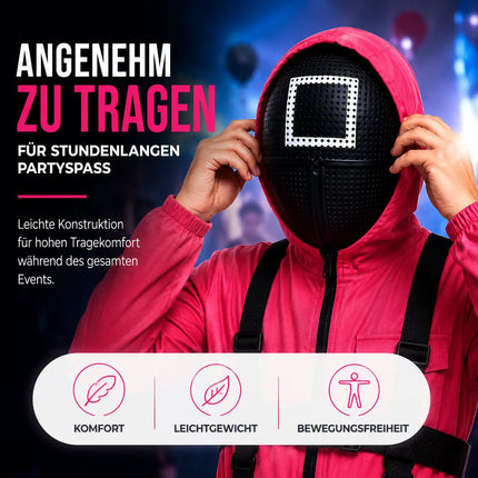 Squid Game Maske Viereck - für Halloween, Fasching & Karneval
