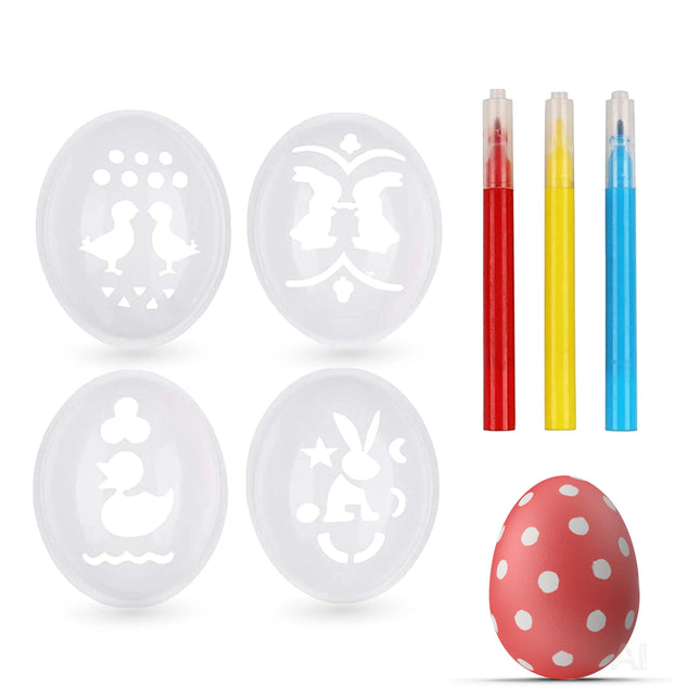 Ostern Schablone inkl.  Malstifte / Stifte, zum Bemalen für Ostern Ostereier Ostereierfarben