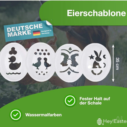 Ostern Schablone inkl.  Malstifte / Stifte, zum Bemalen für Ostern Ostereier Ostereierfarben