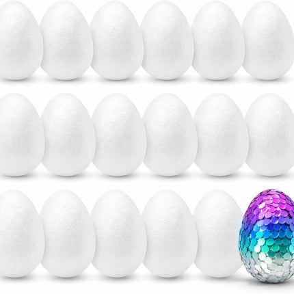 Styroporeier 6 cm – Eier aus Styropor – Plastikeier zum Bemalen – Ostereier aus Kunststoff, Kunststoffeier, zum Basteln – Eier als Deko Dekoration an Ostern