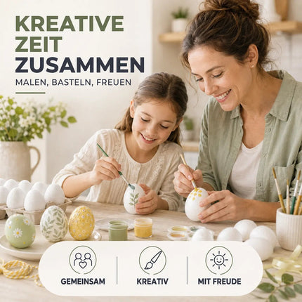 Styroporeier 6 cm – Eier aus Styropor – Plastikeier zum Bemalen – Ostereier aus Kunststoff, Kunststoffeier, zum Basteln – Eier als Deko Dekoration an Ostern