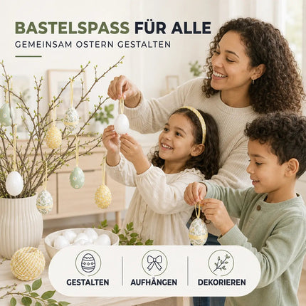 Styroporeier 6 cm – Eier aus Styropor – Plastikeier zum Bemalen – Ostereier aus Kunststoff, Kunststoffeier, zum Basteln – Eier als Deko Dekoration an Ostern