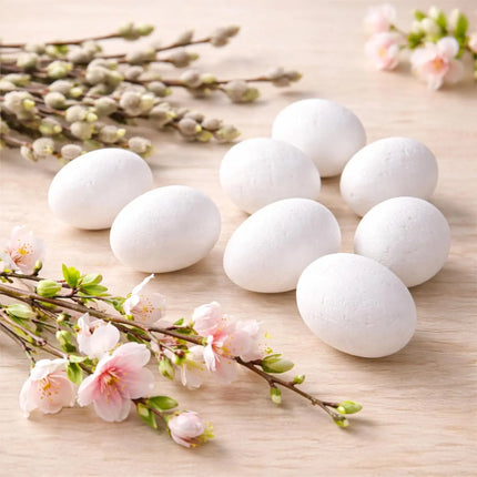 Styroporeier 6 cm – Eier aus Styropor – Plastikeier zum Bemalen – Ostereier aus Kunststoff, Kunststoffeier, zum Basteln – Eier als Deko Dekoration an Ostern