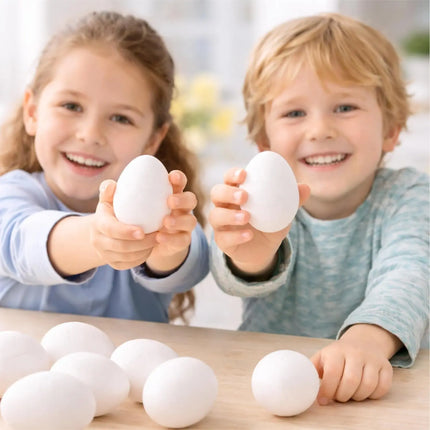 Styroporeier 6 cm – Eier aus Styropor – Plastikeier zum Bemalen – Ostereier aus Kunststoff, Kunststoffeier, zum Basteln – Eier als Deko Dekoration an Ostern