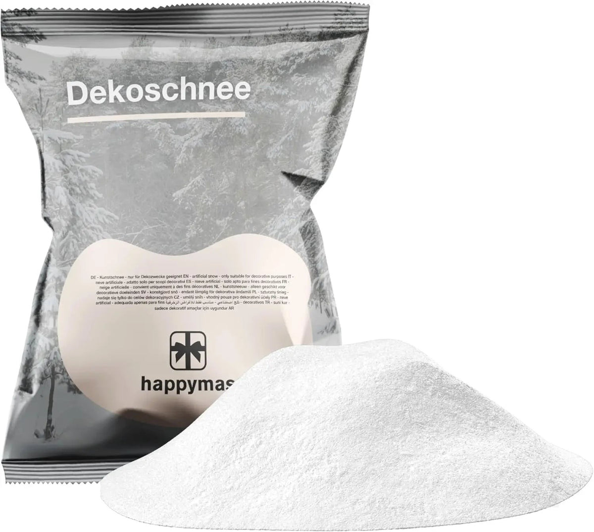Täuschend echter Kunstschnee, Schnee weich und fluffig - glitzernder Dekoschnee für Dekoration - Deko Streuschnee Weihnachten