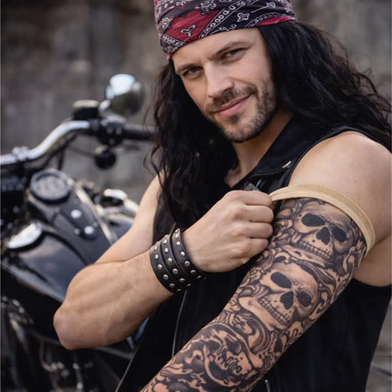 Tattoo Ärmel Tattoo Strumpf Sleeve aus Nylon – 5X täuschend echt Armstrumpf Herren für Fasching & Karnival & Halloween Rocker
