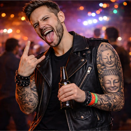 Tattoo Ärmel Tattoo Strumpf Sleeve aus Nylon – 5X täuschend echt Armstrumpf Herren für Fasching & Karnival & Halloween Rocker