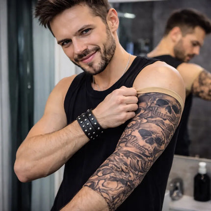 Tattoo Ärmel Tattoo Strumpf Sleeve aus Nylon – 5X täuschend echt Armstrumpf Herren für Fasching & Karnival & Halloween Rocker